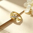 thumbnail image 6 of EJG Twisted Band Cubic Zirconia Ring Gold Tone Pave CZ Statement Ring Women Fashion Jewelry Gift, 6 of 7
