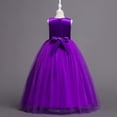 thumbnail image 4 of JUMEYU Girls Lace Embroidery Long Dress Sleeveless Flower Party Performance Evening Gown Dresses 4T 5T (Purple,4-5 Years), 4 of 7