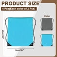 thumbnail image 2 of Drawstring Backpack, 2Pcs Polyester Draw String Backpack Gym Bags for Gym Sports(Dark Grey/Azure, 13.4" x 16.9"), 2 of 7