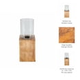 thumbnail image 4 of Square Mango Wood Base Hurricane Candle Holder for Living Room -  Sophisticated Clear Glass for Modern Centerpieces - Pillar Candle Stick and Lantern Decor for Bedroom Vanity Display - 15", Brown, 4 of 10