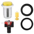 thumbnail image 1 of 32mm Game Machine Small Round Plating Button Replacement With Light(Yellow), 1 of 5
