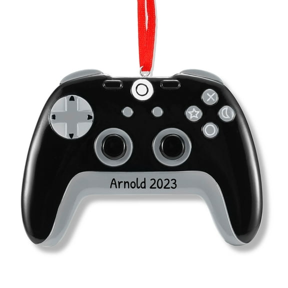 Ornaments by Elves Personalized Black Controller Christmas Ornament 2024