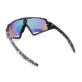 thumbnail image 4 of Mens Paint Splatter Oversize Shield Curved Wrap Color Mirror Sport Sunglasses Black - Orange Mirror, 4 of 4