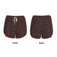 thumbnail image 5 of Xecao's Red Ladybugs On Dark Background for a double-layer running short for women, perfect for gym, tennis, and more, featuring a convenient pocket., 5 of 9