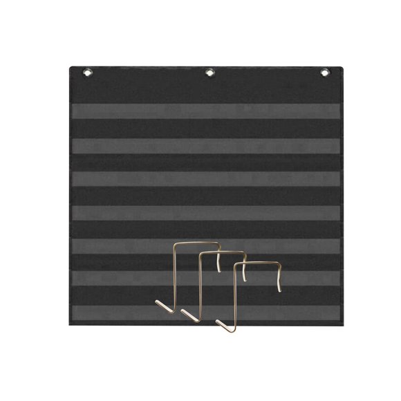 HILABEE 7 Pockets Chart Educational Preschool Toy for Words Teachers Sentence Strips Black