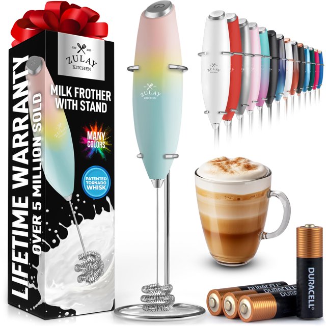 Batidor triple Milk Frother Zulay Kitchen Tornado con pilas