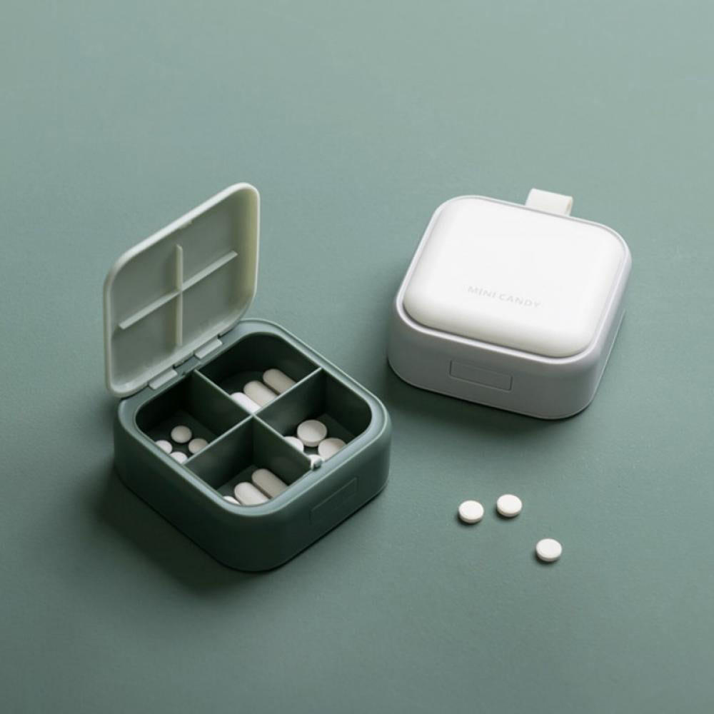 Square Pretty Cool Designer Pill Box Case Organizer Tablet Storage  Container Cute Small Tiny Pocket Travel Case for Purse Mini