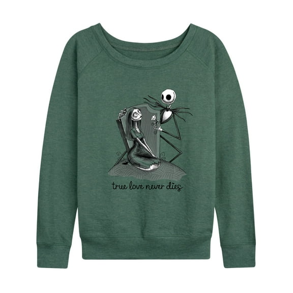 The Nightmare Before Christmas - True Love Never Dies - Women's Lightweight French Terry Long Sleeve Shirt