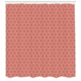 thumbnail image 3 of Geometric Shower Curtain, Hexagons and Stars in Warm Tones Ornate Geometric Motifs Modern Design, Fabric Bathroom Set with Hooks, 69W X 75L Inches Long, Vermilion and White, by Ambesonne, 3 of 3