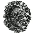 thumbnail image 1 of Uadme Ceniceros para el hogar, estilo retro, diseño de calavera, grabado compacto, efecto de llama, estatua decorativa para exteriores en casa y oficina, 1 of 5