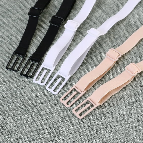 BSWALF 3 Pair Bra Strap Clips Elastic Non-slip Strap Holder (Black & Skin-Color & White)