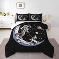 thumbnail image 2 of Feelyou Cartoon Astronaut Print Full Size Comforter Sets, Mystic Outer Space Bedding Comforter Set, Dreamy Stars Planet Bedding Sets, Super Cozy Room Decor, 3-Piece, 2 of 8