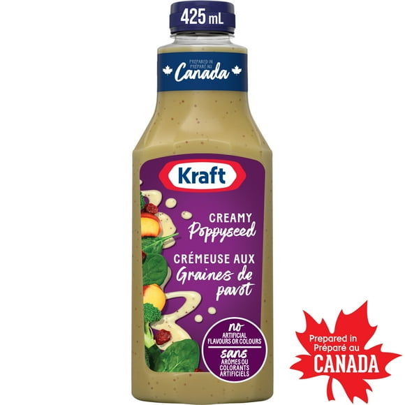Kraft Creamy Poppyseed Salad Dressing, 425 mL Bottle, KR CREAMY POPPYSEED DRE 425