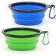 thumbnail image 1 of 2 piezas (350 ml, azul y verde) Comederos portátiles plegables para perros, comederos de viaje para perros y gatos, 1 of 5