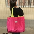 thumbnail image 3 of 1PC Environmentally Friendly Shopping Bag, Foldable One Shoulder Carrying Bag, Portable Supermarket Grocery Bag, 3 of 10