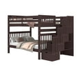 thumbnail image 4 of Bedz King Stairway Bunk Beds Full over Full with 4 Drawers in the Steps, Dark Cherry, 4 of 9