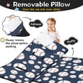 thumbnail image 3 of Baseballs Blue Pattern Teens Toddler Nap Mat with Pillow, Sleeping Mat Bag for Preschool Daycare 50"x20", 3 of 6