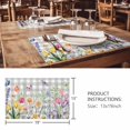thumbnail image 3 of Placemats Set of 6, Wildflowers Woven Placemat, Linen Place Mats for Kitchen/Dining Tables, Spring Watercolor Tulip Floral Leaf Grey Plaid Washable Table Mats for Party, 3 of 8