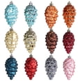 thumbnail image 2 of Twinkseal Christmas Tree Pendant Sparkling Pine Cone Pendant Set 8pcs Shatterproof Christmas Tree Ornaments Photo Props, 2 of 8
