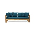 thumbnail image 2 of Euroco Rustic Outdoor Extendable Daybed with Cushions – Acacia Wood Frame, Water-Resistant Fabric, X-Design Panels, 2 of 9