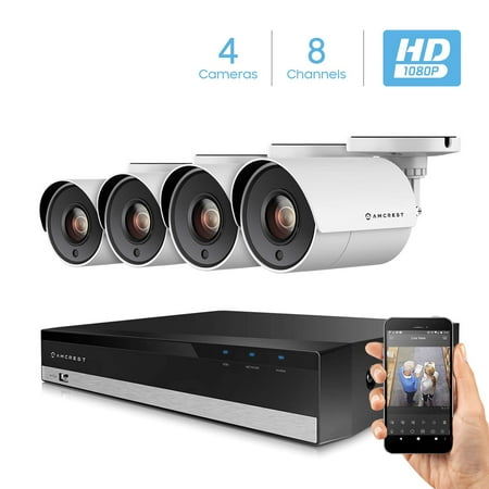 Amcrest ProHD 1080p 8CH Home Security Camera System with 4
