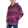 thumbnail image 2 of Picia Snowflakes And Christmas Pattern Youth Hoodie - Warm Pullover Sweatshirt with Kangaroo Pocket, Ideal for Boys and Girls-Medium, 2 of 6