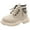 Beige, variant on Toddler Boys Girls Non Slip Combat Boots Lightweight Slip On Ankle Booties Kids Soft Sole Non Slip Walking Shoes