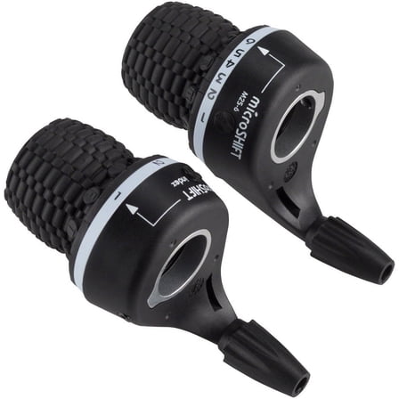 microSHIFT MS25 Twist Shifter Set - 6-Speed, Triple, Shimano Compatible, Black