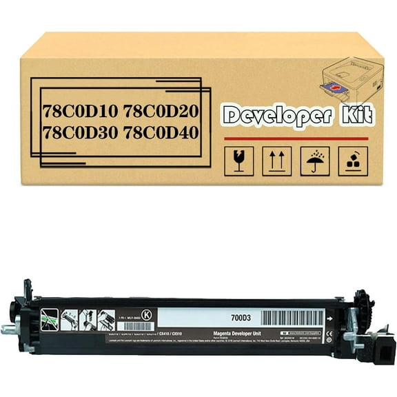 CX421 78C0D10 78C0D20 78C0D30 78C0D40 Developer Kit, Compatible for Lexmark C2240 C2325 C2325dw C2425dw C2535 C2535dw C2640 CS521dn CS421dn CS521 CX421adn 522ade Printers
