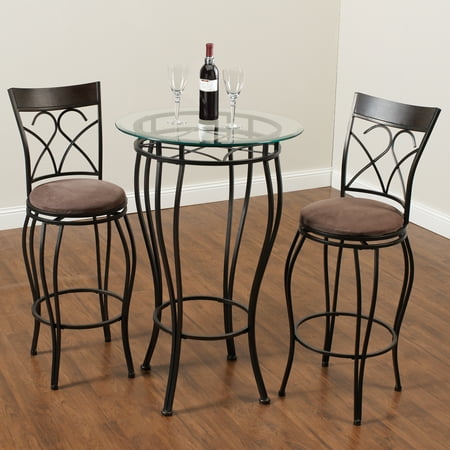 - Home Source Fancy Metal Pub Table with 2 Chairs