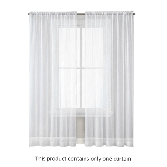 Transparent Window Sheer Rod Pocket Curtains Tulle Light Filtering Drapes White 132 x 183cm Home Supplies Gadgets Home Accessories