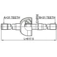 thumbnail image 2 of Febest SHAFT ASSEMBLY, OUTER CV JOINT RIGHT 31X618X31 # 0214-Y61RH OEM 39100-VB001, 2 of 2