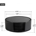 thumbnail image 5 of Beverage Leather Coasters with Holder Set of 6, PU Leather Coasters for Various Cups and Mugs (Round Black), 5 of 5