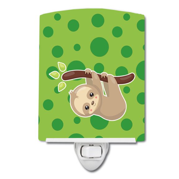 Caroline's Treasures BB9032CNL Sloth Ceramic Night Light, 6x4x3", multicolor