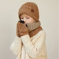 thumbnail image 2 of Edvintorg 1-11 Years New Girls Boys Kids Winter Beanie Hat Warm Knit Thick Ski Cap and Scarf Gloves Set for Girls Boys Children's Caps, 2 of 3