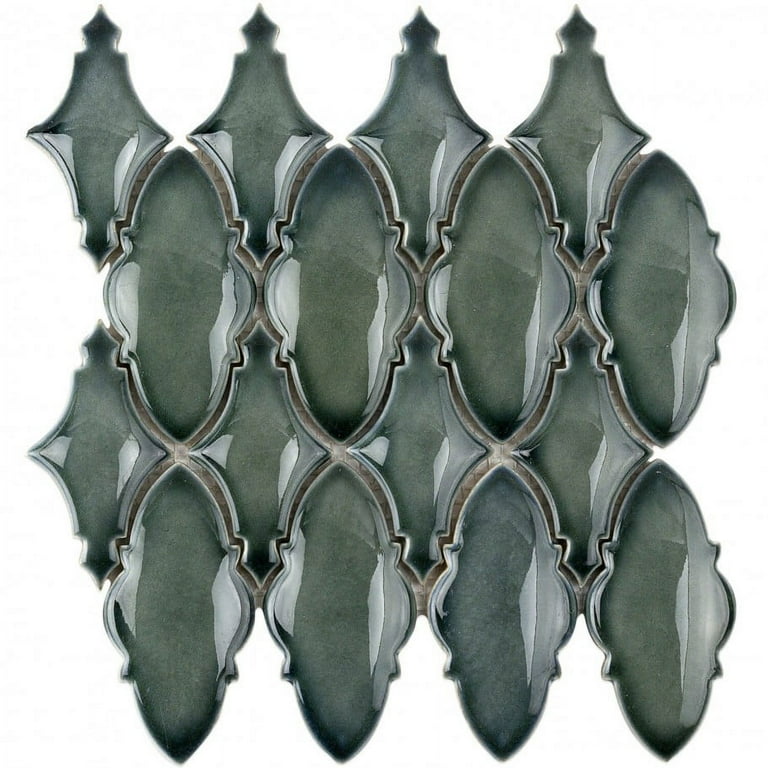 Divine Valor Deep Emerald 9 in. x 12 in. Glazed Ceramic Mosaic Tile (0.60 Sq. Ft.) Divine Valor Deep Emerald 9 in. x 12 in. Glazed Ceramic Mosaic Tile (0.60 Sq. Ft.)