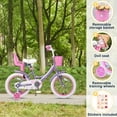 thumbnail image 6 of Glerc Maggie 16 inch Kids Girls Bike for Ages 4-7 Years Old Children, Princess Style Kids Bicycle with Doll-Seat & Basket & Training Wheels, Purple, 6 of 9
