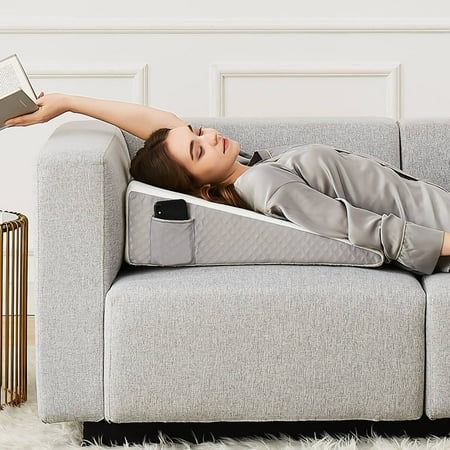 L AGRATY Bed Wedge Pillow with Memory Foam 7.5 Support Wedge Pillow for Sleeping After Surgery Great pillow for reducing snoring Wedge Pillow for Sleeping and Acid Reflux.