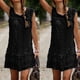 thumbnail image 1 of ICHUANYI Clearance Women's Summer Casual Sleeveless Print Short Sleeve Short(Black, XL) ICHUANYI WER2023081012507, 1 of 7