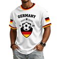 thumbnail image 3 of Soccer Cup 2026 Jersey for Men, Crew Neck Short Sleeve Deutschland Shield Graphic Tee with Honeycomb Mesh Texture - Lightweight Performance Top for Match Day & Gym White M, 3 of 7