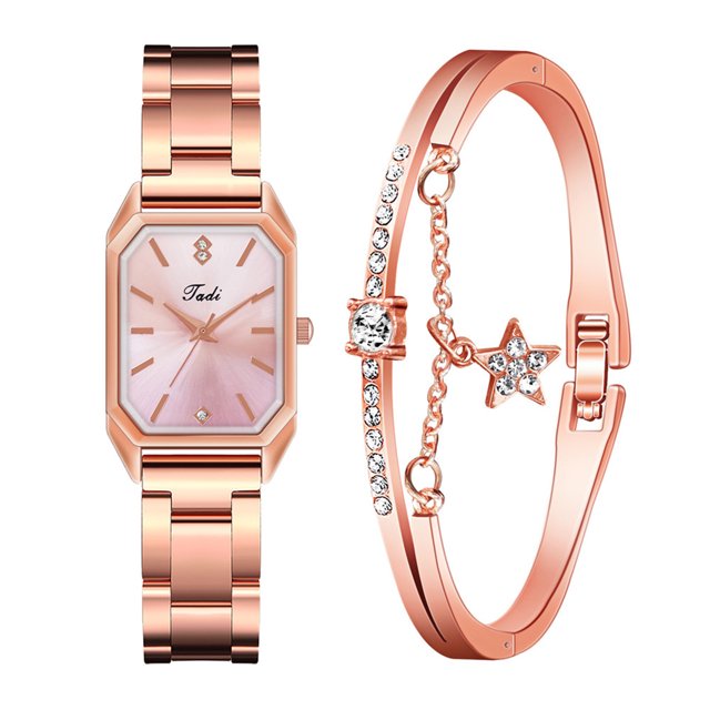 Reloj de pulsera de cuarzo analógico de acero inoxidable dorado cristalino para mujer a la moda Wmkox8yii gfajkfgbkjabf2110