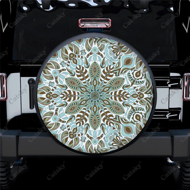 Geometric Abstract Shapes Print Spare Tire Cover Waterproof Tire Wheel Protector for Car Truck SUV Camper Trailer Rv 14"-17"