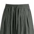 thumbnail image 4 of Blmnix Baggy Pants for Men Palazzo Linen Pants Lightweight Pants Low Rise Pant Long Straight-Leg Green Summer Pants,XL, 4 of 9