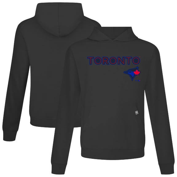 Men's Levelwear Black Toronto Blue Jays City Connect Relay Back Splash Pullover Hoodie