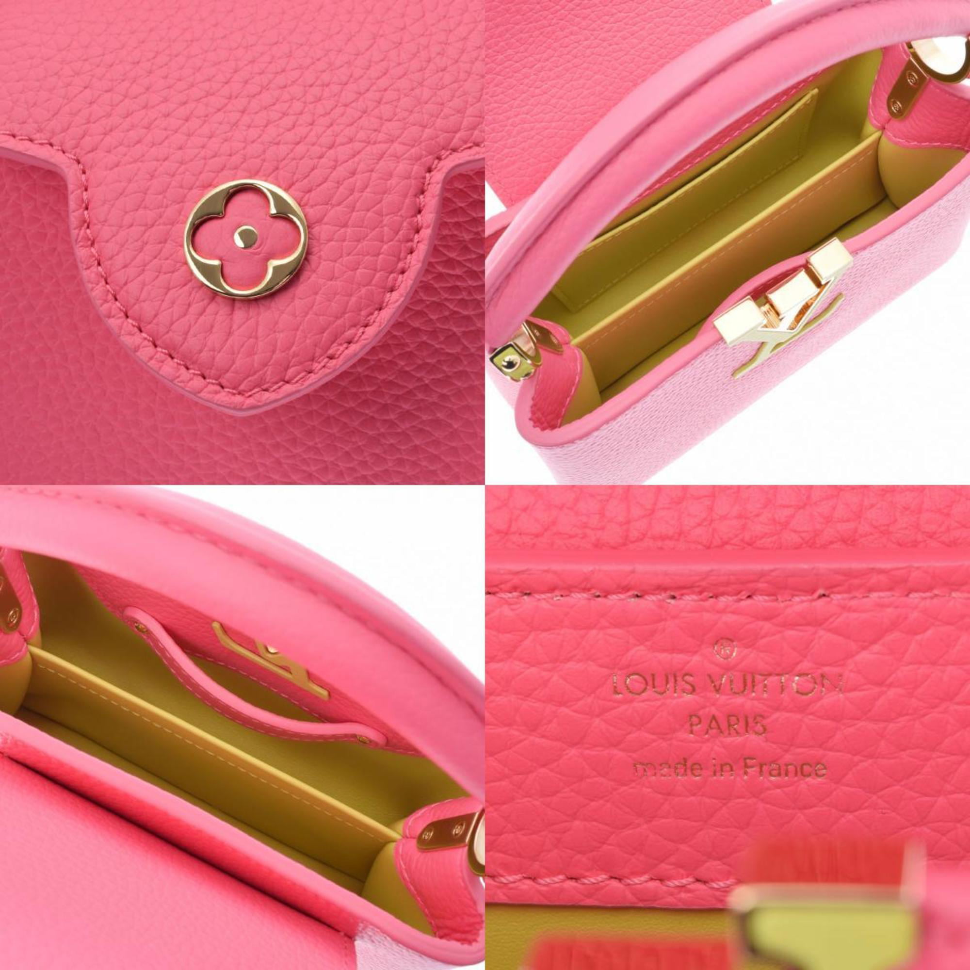 Authenticated Used Louis Vuitton Handbag Capucines MM Pink Taurillon  Leather Ladies M94471 