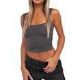 thumbnail image 4 of Fortune Women Vest Sleeveless Straps Crop Top Basic Slim Cami Tank Top, 4 of 5