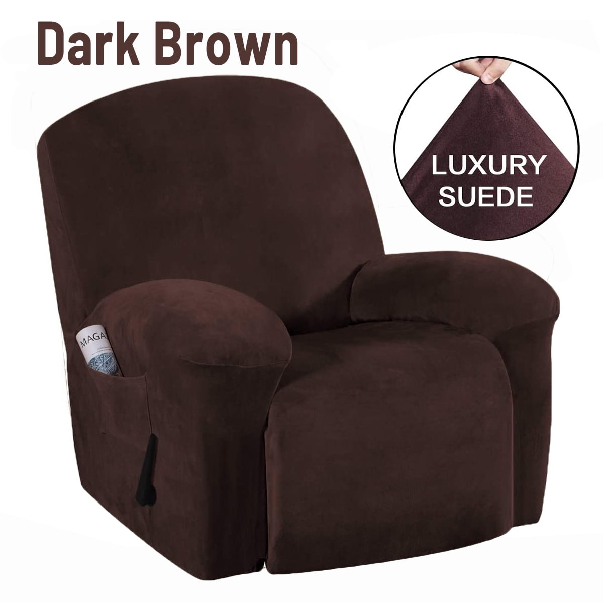 Waterproof Luxury Suede Recliner Slipcover Furniture Cover Non Slip