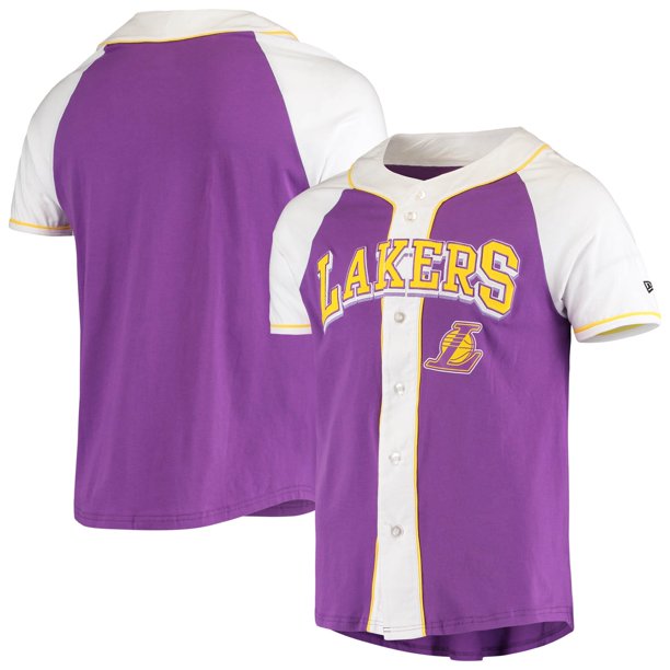 Los Angeles Lakers New Era Raglan Jersey ButtonUp TShirt