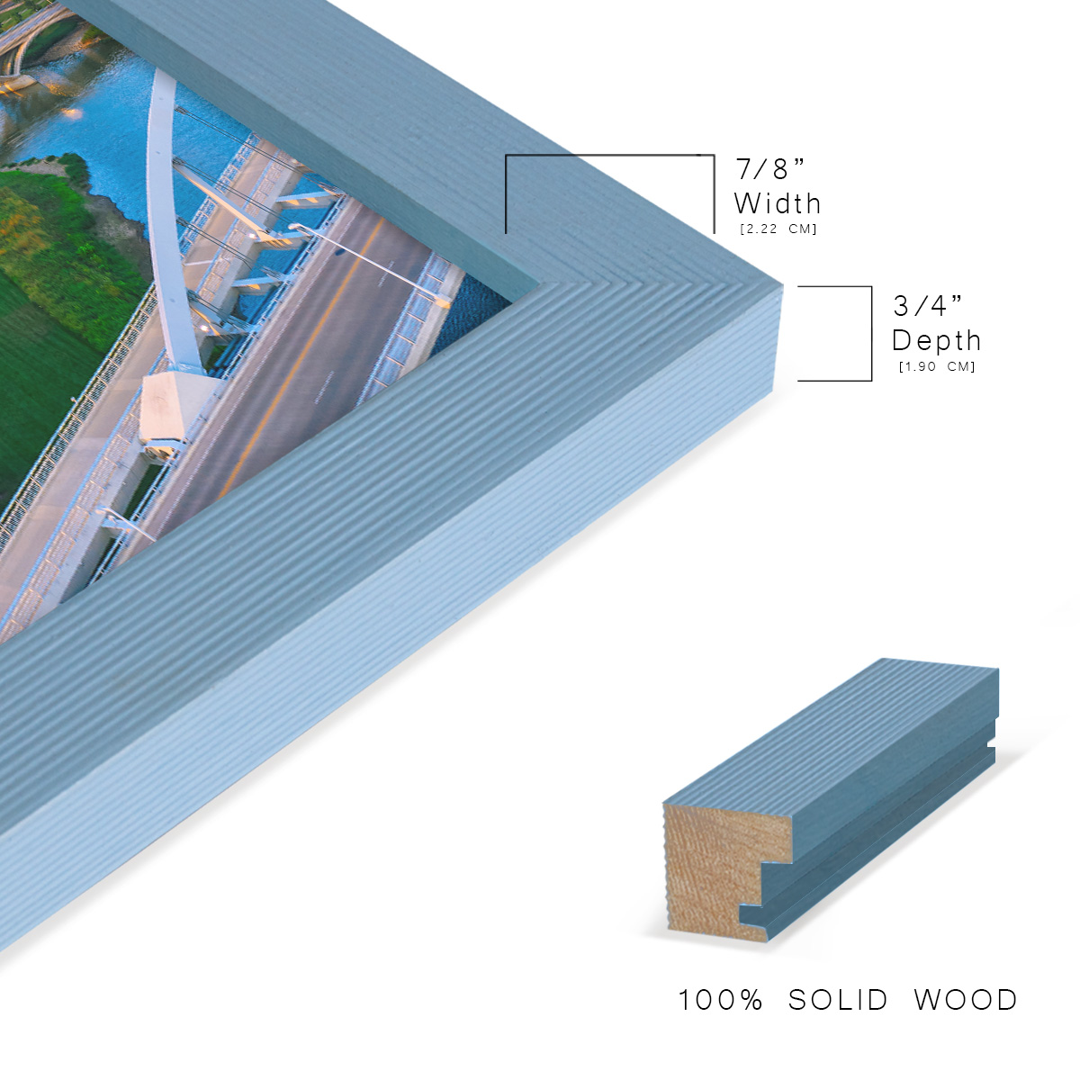 Grooved 6 in. x 8 in. Blue Picture Frame Set (Set of 4)