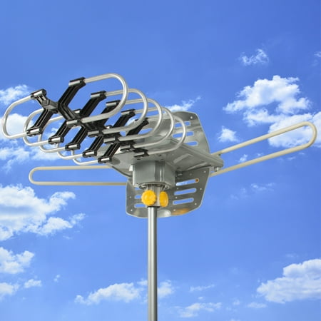Best Choice Products HDTV Motorized Remote Outdoor Amplified Antenna 360° UHF/VHF/FM HD TV 150